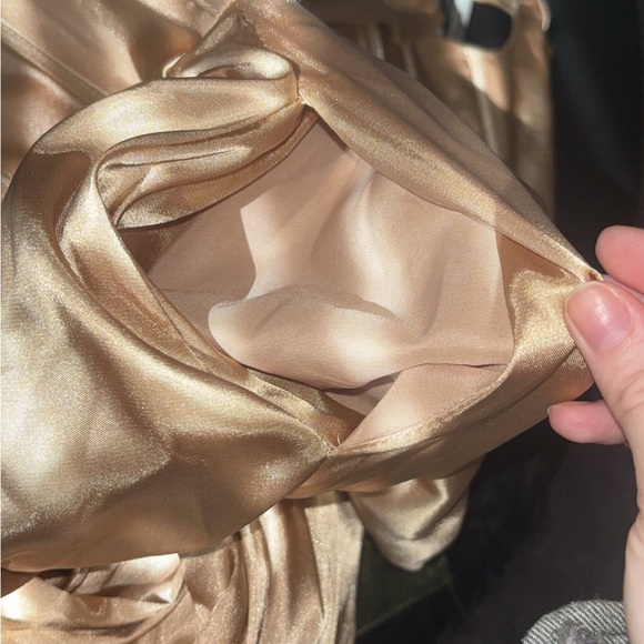 CHARMEUSE COWL OFF-THE-SHOULDER DRESS - Picture 8 of 10